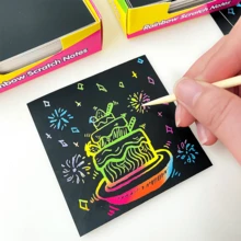Rainbow Scratch Art Notebook Set - Creative Set For Teens! This Vibrant Rainbow Scratch Art Set Includes A Scratch Pad And Scratch Paper, Making It The Perfect Gift For Birthdays And New Year. - Multicolor - View 6