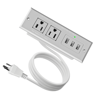 Multiprise 5-In-1 Surge Protection Power Socket, Us Standard Plug Adapter, 1.5m/4.92ft Extension Cord, Universal Adapter, 3 USB-A Ports And 2 Sockets, Smart Plug For Home, Office, Travel, Study, Smart Home, Black, Prise