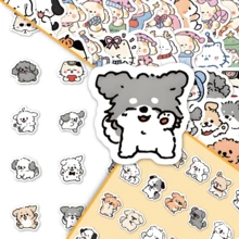 70pcs Collection Of Cute Cat And Dog Stick Figures, Self-Adhesive, Reusable, Irregular Shapes, Suitable For Scrapbooks, Laptops, Cars, Water Bottles, Mobile Phones - Mixed Colors, Compatible With Plastic Surfaces, Perfect Gift - Multicolor - View 5