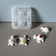 1 pieza Molde de silicona con forma de tortuga corazón - Perfecto para cemento, yeso y arcilla, ideal para decoración del hogar o regalos, manualidades hechas a mano, suministros de artesanía, decoración de tortugas - Multicolor - Ver 4