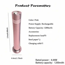 Cordless Electric Foot Grinder, Rechargeable Handheld Callus Remover With 3 Replacement Heads And 3 Sanding Papers, Multifunctional Personal Foot Grinder, Portable Foot Smoothing Device For Home And Nail Salon To Remove Calluses, Ideal Gift For Wife, Husband And Female Friends - Multicolor - View 10