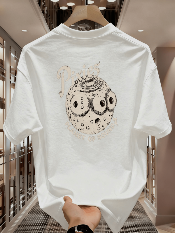 Camiseta de Hombre para Noche de Citas, Camiseta de Hombre de Algodón Impresa de Manga Corta, Algodón Peinado Suave, Holgada, de Hombro Caído, Cómoda para Navidad MOEI