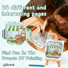 GDTME 厚纸友谊主题涂色书——舒适的绘画伴侣，展现友谊之美！适合作为小礼品袋、返校礼物、教室用品、情人节礼物、母亲节礼物、父亲节礼物、复活节礼物、新年礼物、办公用品、学习用品等。 - 183 - 查看 3