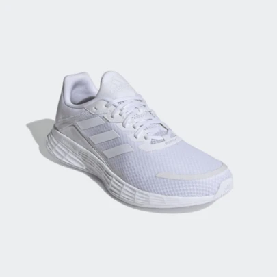 Giày chạy bộ Adidas Duramo SL nhẹ, có đệm và giảm sốc dành cho nam và nữ, màu trắng bạc, bền và thoáng khí, lý tưởng cho tập luyện và sử dụng hàng ngày, FW7391