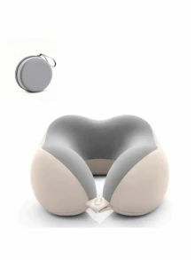 【新品】U型记忆棉颈枕，带收纳盒，便携式旅行午睡枕，慢回弹颈枕，适合办公室午睡、飞机旅行，可拆卸可水洗，附赠收纳袋，旅行必备，度假、暑假、开学季适用 - 彩色 - 查看 18