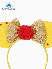 1pc Cute Cartoon Minnie Mouse Ears, Sequin Bow Headband, Rose Flower Princess Ears Headband, Princess Crown Decor Hair Accessory, Theme Park Party Costume Headband, Suitable For Student Parties, Masquerade, Cosplay, Headband, Hair Accessories, Hair Scrunchies, Hair Band, Hair Hoop Head Accessories