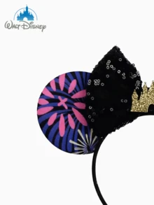 1 chiếc băng đô tai chuột Minnie hoạt hình dễ thương, thiết kế lâu đài đính kim sa đen, họa tiết pháo hoa và hoa lá nhiều màu sắc, kiểu dáng thanh lịch và đáng yêu với nơ hình lâu đài, thích hợp cho các lễ hội, tiệc sinh viên, hóa trang, cosplay, công viên giải trí, băng đô cài tóc, phụ kiện tóc, phụ kiện đội đầu, băng đô cài tóc - Phong cách ngẫu nhiên - Xem 3
