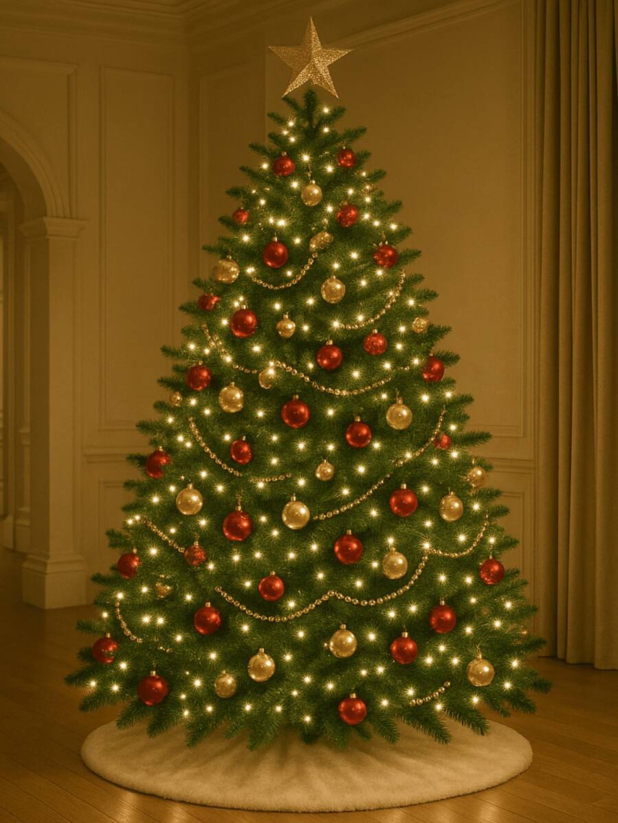 Árvore de Natal Verde 2,10m com 1000 Galhos Natalina Grande Decoração Elegante Luxuosa Casa Decorada