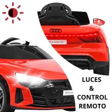 Joykoo Montable Eléctrico para Niños con Control Remoto Audi e-tron GT Luces Música Batería 12v Apto a partir de 3 años - Rojo - Ver 2