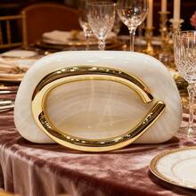 2025 New Cross-Border Hot-Selling Vintage Metal Chain Acrylic Clutch Bag, Matching Crossbody Shoulder Bag - Milky White - View 4