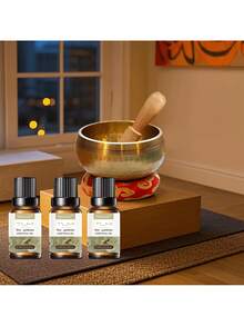 Singing Bowl Set And 3pcs Aromatherapy Essential Oils, Used For Meditation, Yoga, Chakra Balance, Mindfulness Practice, Sound Healing. Gardenia Rose Sandalwood Aromatherapy Essential Oils To Create A Unique Atmosphere, Calm The Mind And Relax The Body. - 銅色 - 查看 14