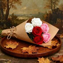 1 قطعة/10 قطع/12 قطعة من باقة الورود الواقعية ذات الساق الطويلة، باقة الورود الاصطناعية متعددة الألوان، زهور مزيفة أنيقة، ورود خالدة، طويلة الأمد، متطورة، خالية من الصيانة، تصميم متعدد الاستخدامات، منخفضة التحسس. مثالية لديكور الزفاف وديكور المنزل.