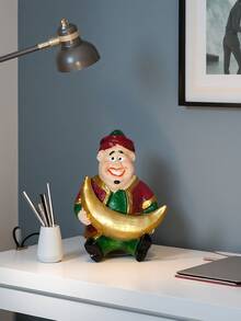 1pc Eid Crescent Moon & Star Figurine, Living Room/Study Desk Decor, Valentine's Gift, Bedroom Desk Cute Decoration, Office Desk Accessory, ABS Resin Statuette, Home Decor, Gift, Ramadan - Multicolor - View 12