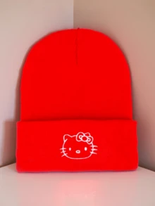 Sanrio 1 件 Hello Kitty 可爱时尚针织帽，厚实保暖针织帽，护耳简约毛绒帽，适合冬季户外使用 - 彩色 - 查看 13