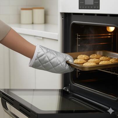 Luva Térmica Para Forno Fogão Cozinha Quente Multiuso Universal Cinza