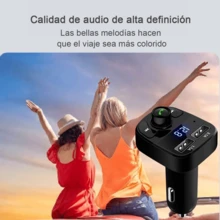 Reproductor MP3 con carga rápida para coche, pantalla LED para coche, reproductor Bluetooth para coche con cargador de teléfono móvil Adaptador USB para encendedor de cigarrillos, adecuado para cargar en el vehículo. - Negro - Ver 7