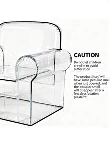 1pc Transparent Large Capacity Doll Storage Sofa, Transparent Plastic Storage Box With Soft Cushion, Decorate Your Nursery, Multifunctional Stool To Save Space In Bedroom & Living Room, Also An Ideal Gift, Home Decor, Doll Storage, Sturdy Structure - Multicolor - View 12