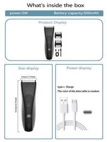 Elektrisches Herren Pflegeset, beinhaltet Haarschneidemaschine und elektrischen Rasierer mit USB-Ladestation | Digitale Anzeige | Pflege-Geschenkset für Männer