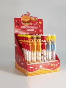 2 piezas Bolígrafo con figura de niña de dibujos animados que gira, bolígrafo de escritura suave para estudiantes (2 piezas aleatorias) - Multicolor - Ver 4