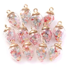 10 cái/bộ mới 16mm đầy màu sắc trong suốt thủy tinh hình ngôi sao/tròn mặt dây chuyền tìm phụ kiện tóc trang sức mặt dây chuyền bông tai mặt dây chuyền hình giọt nước trong suốt dễ thương đính đá bên trong hạt thủy tinh thời trang hạt nhỏ sáng bóng cho phụ nữ làm bông tai vòng cổ - Nhiều màu - Xem 3