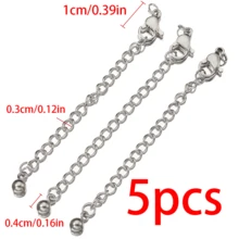 5/10件装不锈钢延长链，带龙虾扣，可调节圆珠链，适合DIY手链、项链、珠宝制作 - 延長鏈帶龍蝦扣 - 查看 11