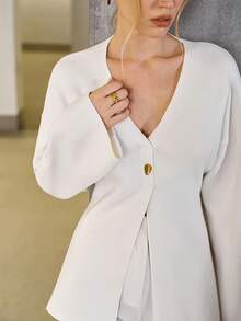 Pull en maille élégant et décontracté pour femme, style urbain à la mode, inspiration vintage, couleur unie, coupe flatteuse et polyvalente, idéal pour l'automne/hiver