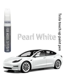 特斯拉车漆划痕修复笔，适用于 Model Y、Model 3、Model X 和 Model S，颜色包括珍珠白、星空蓝、火焰红、深海蓝和银色。这款车漆划痕修复笔套装包含配套的油漆笔，经久耐用，防水防锈。 - 特斯拉補漆筆 - 查看 7