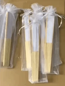 5/10 Peças Leque de Mão Personalizado Branco para Casamento - Leque Dobrável com Letra Gravada, Adequado para Casamento, Inverno, Outono, Festivais, Moda de Inverno, Lembrancinhas de Casamento Personalizadas em Massa para Madrinhas, Leques para Eventos Especiais, Casamento de Verão - Multicolorido - Visão 10