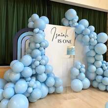 30pcs Macaron Blue Latex Party Balloons, Round Helium Inflated, Light Blue, For Wedding, Gender Reveal, Birthday, Graduation, Christmas, Halloween, Valentine's Day, Thanksgiving, Adult Milestone Celebrations, Balloon Garlands And Arches Decor - Multicolor - View 3