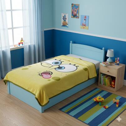  FRAZADA COBIJA BOB ESPONJA 117 X 152 CM