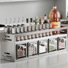 Kitchen Seasoning Storage Box Wall-Mounted Countertop Spice Rack Storage Holder - Default - View 2