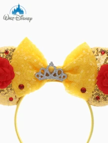 1pc Cute Cartoon Minnie Mouse Ears, Sequin Bow Headband, Rose Flower Princess Ears Headband, Princess Crown Decor Hair Accessory, Theme Park Party Costume Headband, Suitable For Student Parties, Masquerade, Cosplay, Headband, Hair Accessories, Hair Scrunchies, Hair Band, Hair Hoop Head Accessories
