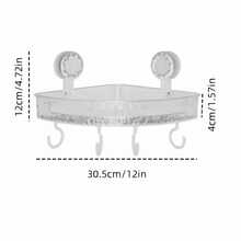 1/2pcs Transparent PET Material Bathroom Storage Rack, Built-In Suction Cup. Waterproof, Bottom 4 Hooks With Strong Suction, Bathroom Organizer Shelf, Convenient For Storage And Organization, Suitable For Bathroom, Shower Room And Other Purposes, Bathroom Accessory, Increase Bathroom Cabinet Storage Space, Excellent Bathroom Fixture, Storage Rack, Bathroom Decor, Bathroom Shelf, Essential Bathroom Item - Multicolor - View 4