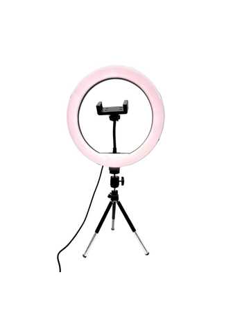 10 英寸环形灯，带可调节三脚架和手机支架，LED 自拍环灯，适用于 变焦摄影化妆直播