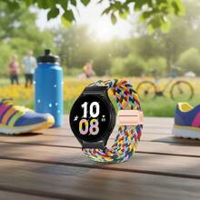 适用于 Garmin Venu 4/3/2/Sq 2/Forerunner 255/265/245/955/Vivoactive 4/4S 的 18/20/22 毫米弹性尼龙表带（男女通用），适用于 38/40/41/42/44/45/49 毫米 Series 9/8/7/SE 2/Ultra 2 的运动弹性表带 - 糖果色 - 查看 1