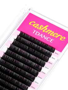 TDANCE 1 Box 12 Rows Cashmere Premium Thick Eyelash Extensions, Classic Individual Matte Black Soft Natural Lashes (0.03/0.05/0.07 C 8-15mm 14-19mm) Eyelash Clusters, Individual Lashes, False Eyelashes - C - View 8