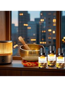 Singing Bowl Set And 3pcs Aromatherapy Essential Oils, Used For Meditation, Yoga, Chakra Balance, Mindfulness Practice, Sound Healing. Gardenia Rose Sandalwood Aromatherapy Essential Oils To Create A Unique Atmosphere, Calm The Mind And Relax The Body. - 銅色 - 查看 13