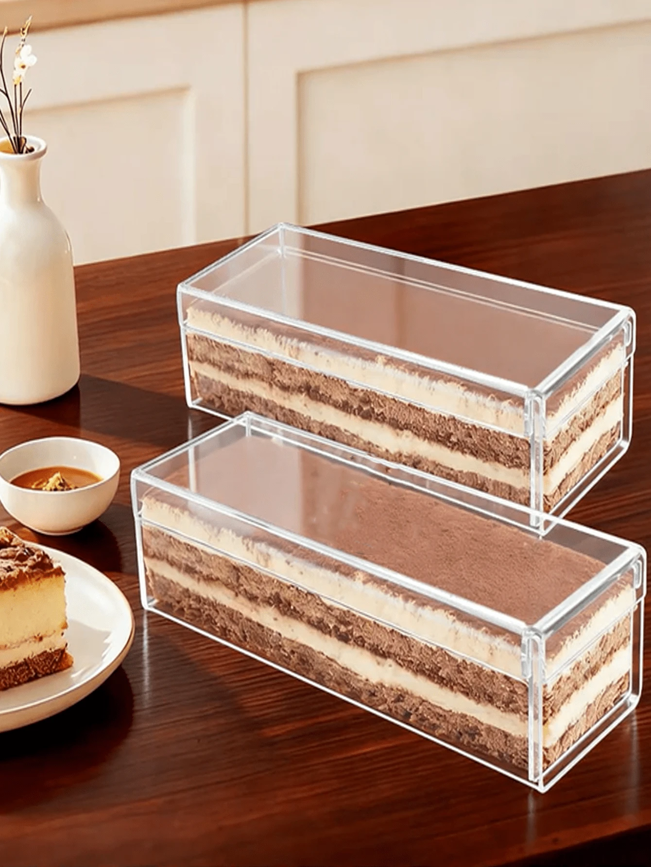 Acrylic Dessert Stand With Removable Dividers - Multi-Tier Cake Mold And Display Container, Easy To Clean Rectangular Dessert Tray, Suitable For Cheesecake, Frozen Plates And Commercial Kitchens - Transparent - View 1