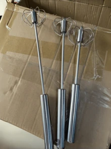 1pc Stainless Steel Multi-Function Whisk + Milk Frother | Manual Press Mixer | Home Baking Tool For Whipping Cream/Eggs, Frothing Coffee | Ideal Holiday Gift - Multicolor - View 12