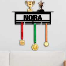 1pc Personalized Name Plate Holder With Trophy Display Rack, Customizable Plaque Holder, Metal Tray Award Holder, Custom Award Items