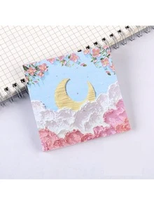 风景油画造型可拆卸记事本，带笔记信息，立体设计，风格，高价值可爱记事本 - 彩色 - 查看 8