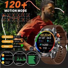 Reloj inteligente deportivo unisex SENBONO de gran capacidad de batería, 1000mAh de gran batería, brújula incorporada, pantalla IPS de 1.46", linterna LED, resistente al agua IP68, compatible con Android, dispositivo portátil multifuncional, pantalla de alta definición, regalo ideal para hombres y mujeres - Multicolor - Ver 8