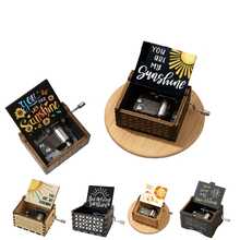 You Are My Sunshine Vintage Wooden Hand Crank Music Box, Laser Engraved Vintage Wooden Sunshine Musical Box, Gifts For Birthday/Valentine's Day, Christmas, New Year - Multicolor - View 1
