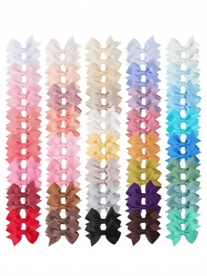 10pcs/Set Cute Bow Hair Clips For Kids, Baby & Toddler Girls, Birthday Party Gifts, School Style Hair Accessories, Mixed Colors
