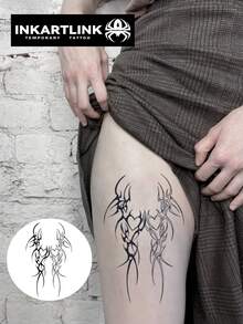 INKARTLINK Công nghệ hình xăm mang tính cách mạng, Hình xăm bán vĩnh viễn, Hình trái tim trừu tượng, Hình xăm nhịp tim, Hình xăm tạm thời, Hình xăm giả, Không thấm nước, Hình xăm chân thực, Hình xăm thực vật - màu đen - Xem 3