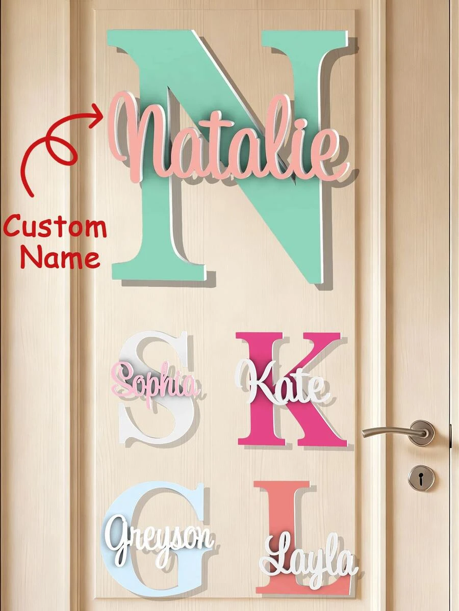 Personalized Name Plate, Name Plaque, Family Name Plate, Customized Name Plate Letters, Acrylic Name Plate, Wall Name Plate, Room Name Plate, Housewarming Gift, Christmas Gift, Birthday Gift - Multicolor - View 1