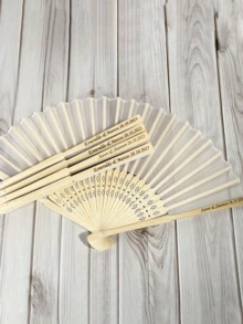 5/10 Peças Leque de Mão Personalizado Branco para Casamento - Leque Dobrável com Letra Gravada, Adequado para Casamento, Inverno, Outono, Festivais, Moda de Inverno, Lembrancinhas de Casamento Personalizadas em Massa para Madrinhas, Leques para Eventos Especiais, Casamento de Verão - Multicolorido - Visão 7