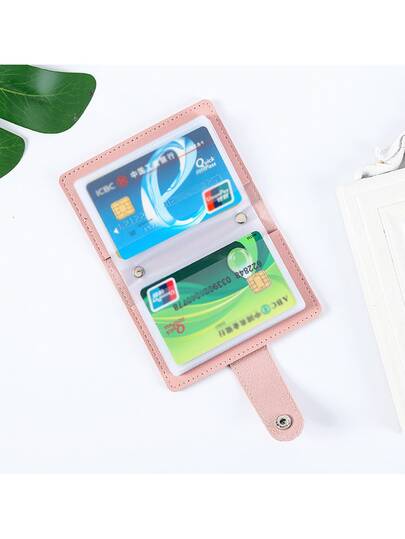 Tempat Kartu Panjang Anti-Skim RFID Kapasitas Besar dengan Banyak Slot Kartu untuk Kartu Identitas Bank dan Kartu Bisnis