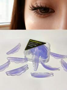 10pcs/5 Pairs Set Of Grape Purple Self-Adhesive Transparent Eyelash Extension Pads, Keratin Eyelash Extension Curlers, Silicone Eyelash Curler, Makeup And Beauty Eyelash Enhancement Tools, Disposable Eyelash Extension Pads - Mauve Purple - View 4