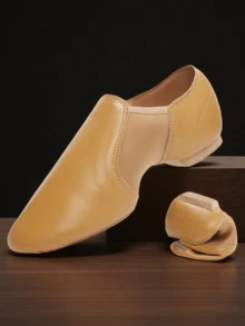 黑色和棕色男女通用皮鞋，绒面革衬里，防滑透气 EVA 鞋底，耐用，男女爵士舞鞋，高品质